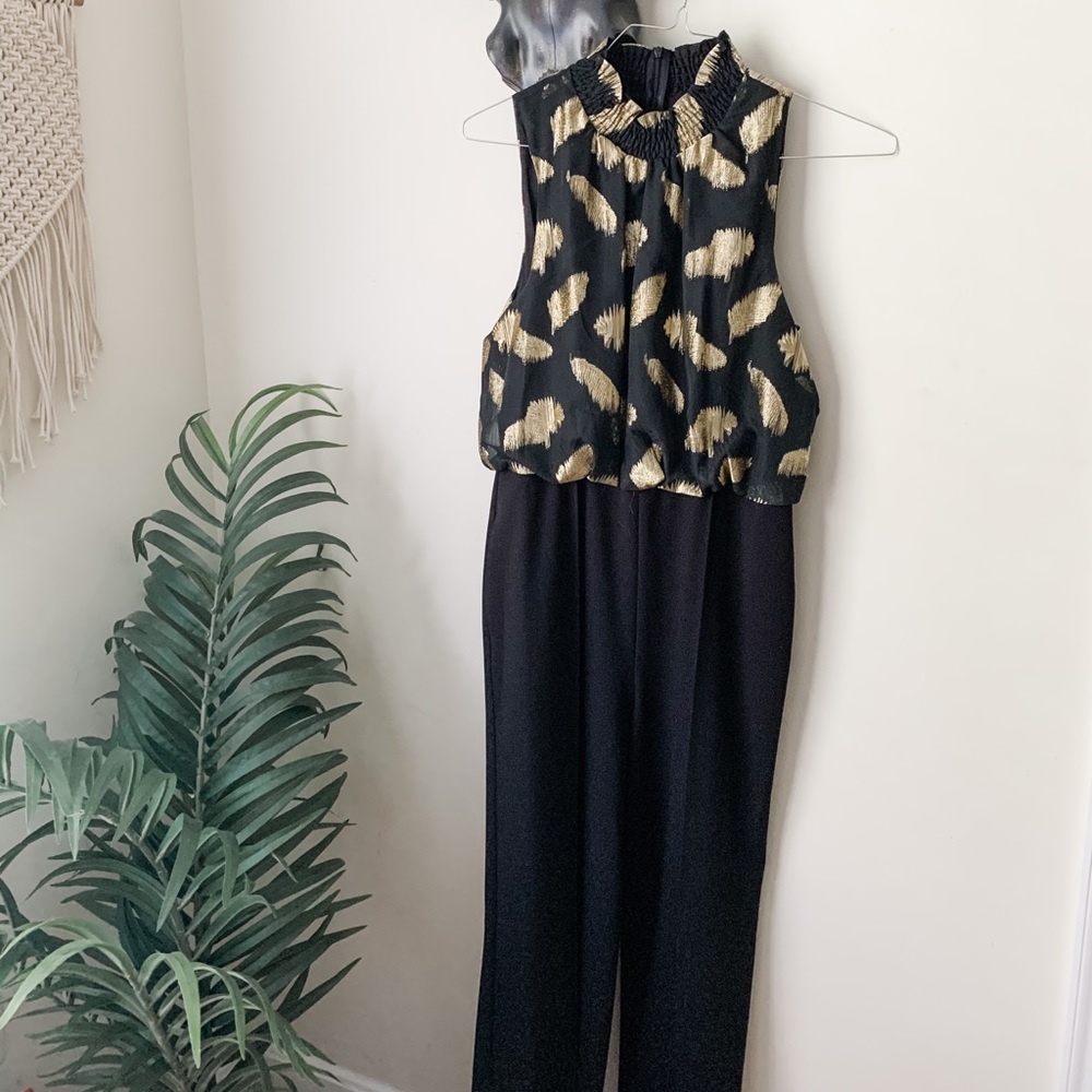 Black & Metallic Gold // Jumpsuit - Picture 2 of 5